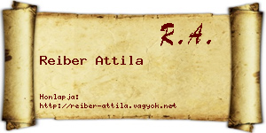 Reiber Attila névjegykártya